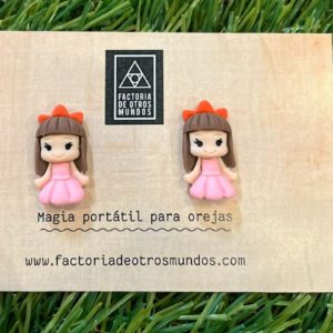 Pendientes Princesa Pelo Castaño
