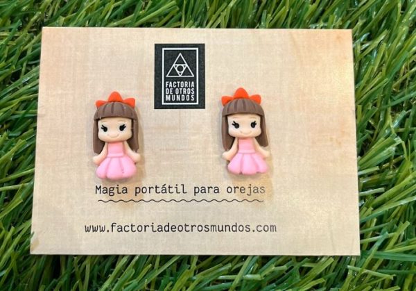 Pendientes Princesa Pelo Castaño